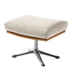 Studio Copenhagen Polsterhocker Hepburn III - Beige / Cognac - Chrom glänzend