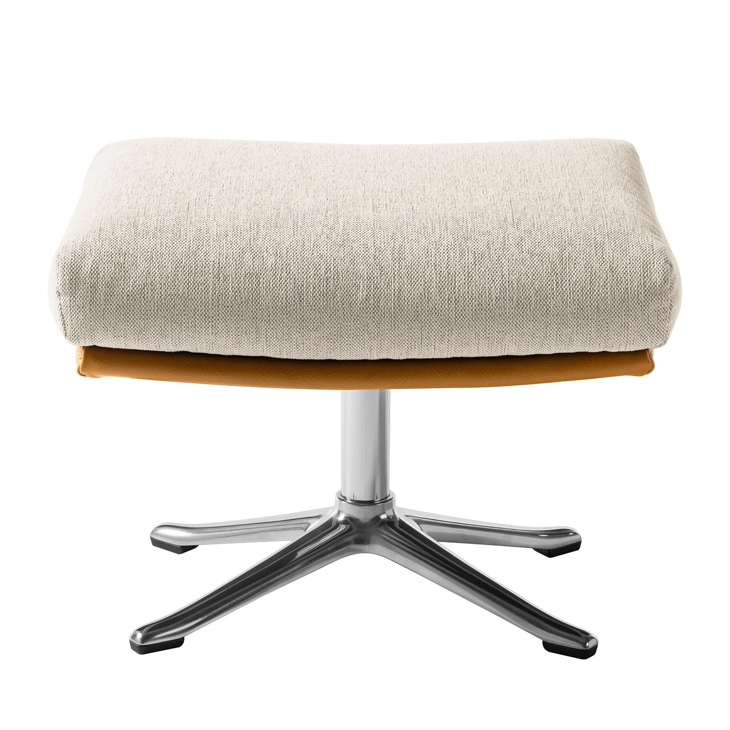 Studio Copenhagen Polsterhocker Hepburn III - Beige / Cognac - Chrom glänzend 4 Studio Copenhagen Polsterhocker Hepburn III - Beige / Cognac - Chrom glänzend – Bild 4