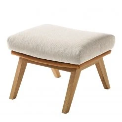 Studio Copenhagen Polsterhocker Hepburn I - Beige / Cognac - Eiche Dunkel