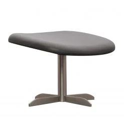 Studio Copenhagen Polsterhocker Houston Echtleder - Echtleder Neka: Grau - Edelstahl