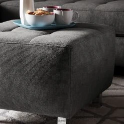 Fredriks Polsterhocker Tanete - Strukturstoff -Wohnzimmermöbel boutique en ligne polsterhocker tanete strukturstoff grau 4997436