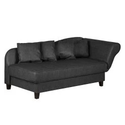 Maison Belfort Recamiere Revel Kunstleder - Anthrazit - Armlehne davorstehend rechts