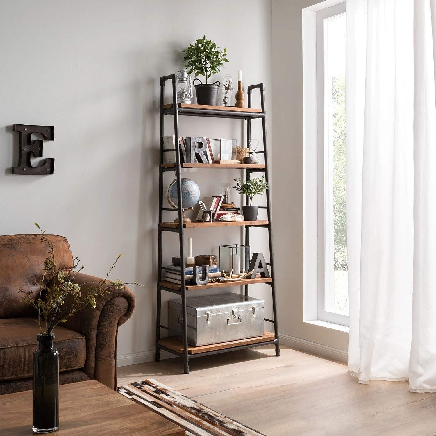 Ars manufacti Regal Atelier III - Akazie massiv / Metall - Akazie Braun / Anthrazit 2 Ars manufacti Regal Atelier III - Akazie massiv / Metall - Akazie Braun / Anthrazit – Bild 2