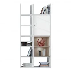 Loftscape Regal Emporior IV - Hochglanz Weiß / Eiche Sonoma Dekor - Mit Beleuchtung