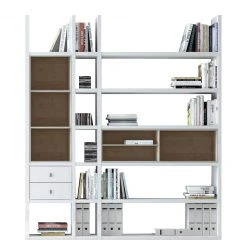 Loftscape Regalwand Emporior III.B - Weiß / Eiche Sonoma Dekor - Ohne Beleuchtung