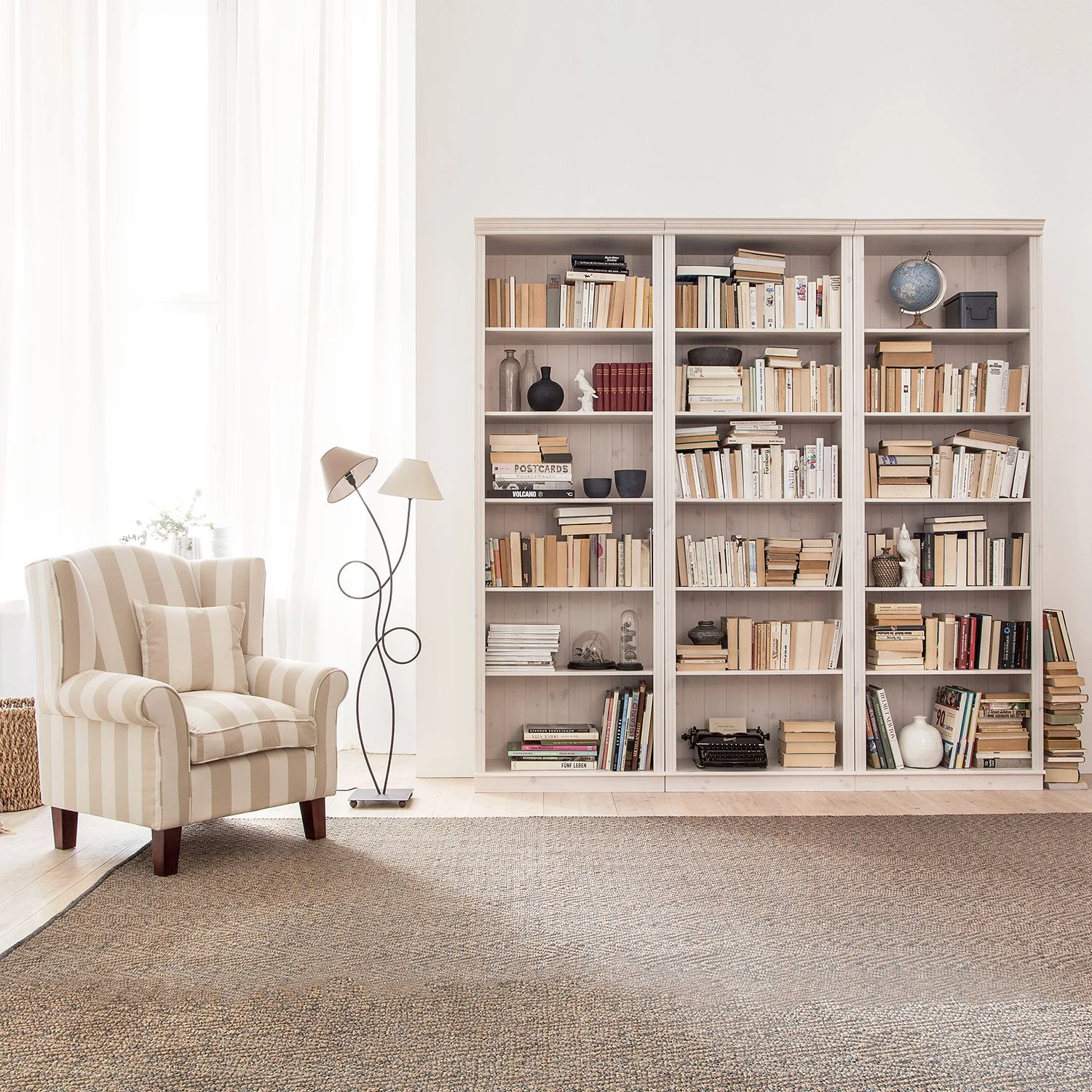 Maison Belfort Regalwand Lillehammer II - Kiefer massiv - Kiefer Weiß 2 Maison Belfort Regalwand Lillehammer II - Kiefer massiv - Kiefer Weiß – Bild 2