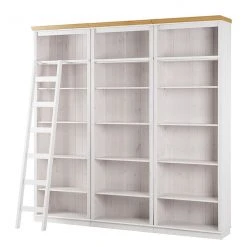 Maison Belfort Regalwand Lillehammer II - Kiefer massiv - Kiefer Weiß / Kiefer Honig -Wohnzimmermöbel boutique en ligne regalwand lillehammer ii kiefer massiv weiss honig 1112650