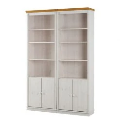 Maison Belfort Regalwand Lillehammer III - Kiefer massiv - Kiefer Weiß / Kiefer Honig