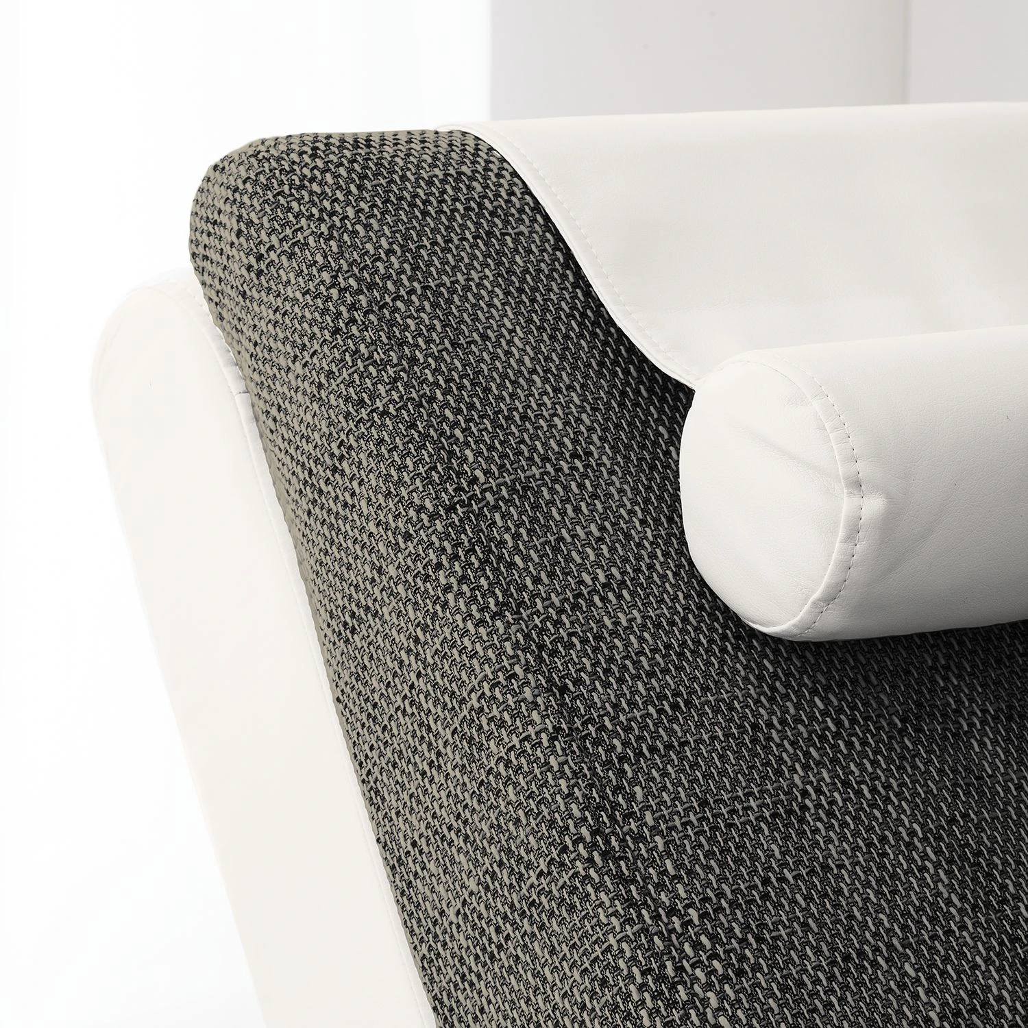 Roomscape Relaxliege Carson - Kunstleder Weiß/Strukturstoff Hellgrau 7 Roomscape Relaxliege Carson - Kunstleder Weiß/Strukturstoff Hellgrau – Bild 7