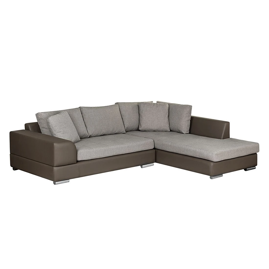Roomscape Ecksofa Tosya - Kunstleder Taupe/Strukturstoff Grau - Ottomane davorstehend rechts 3 Roomscape Ecksofa Tosya - Kunstleder Taupe/Strukturstoff Grau - Ottomane davorstehend rechts – Bild 3