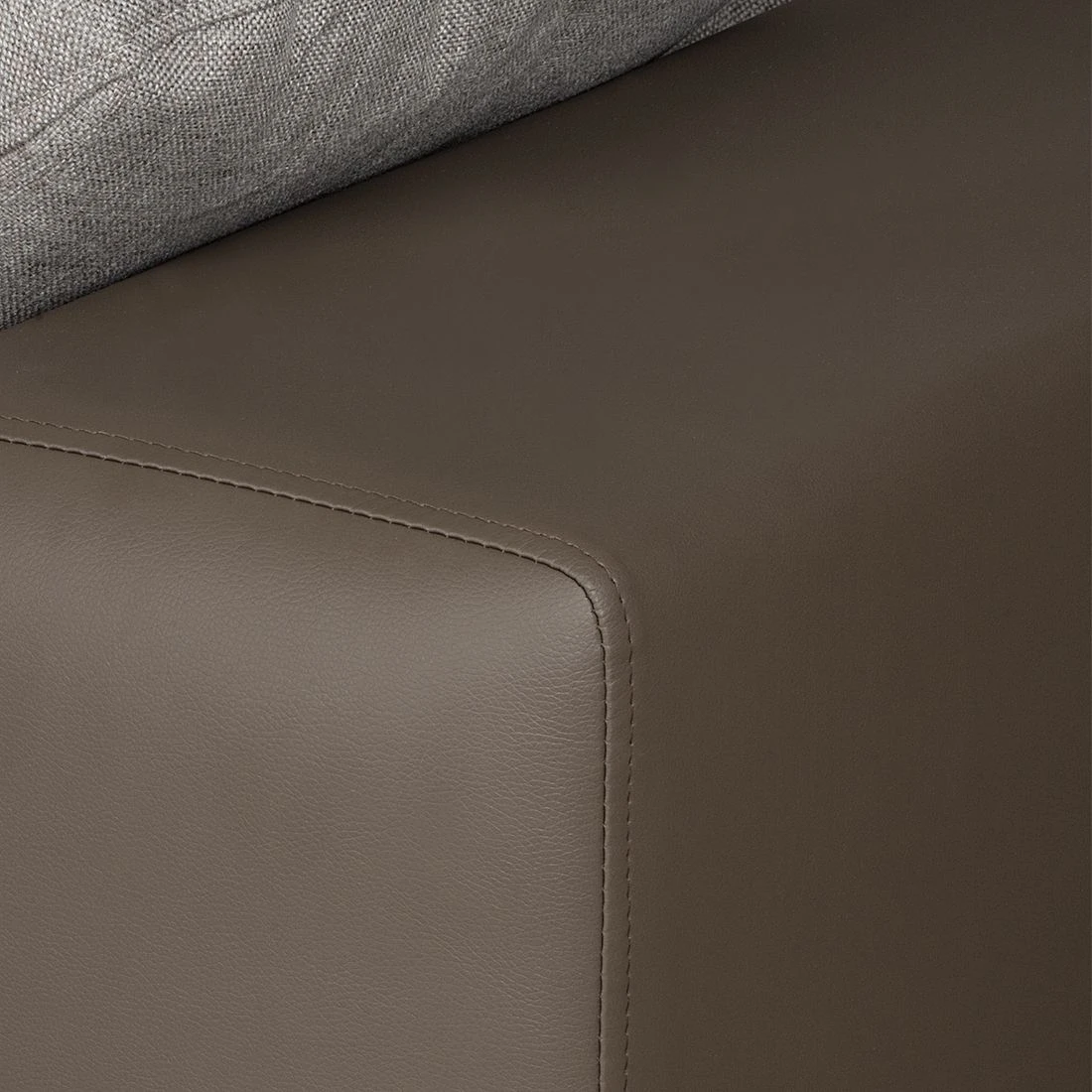 Roomscape Ecksofa Tosya - Kunstleder Taupe/Strukturstoff Grau - Ottomane davorstehend links 15 Roomscape Ecksofa Tosya - Kunstleder Taupe/Strukturstoff Grau - Ottomane davorstehend links – Bild 15