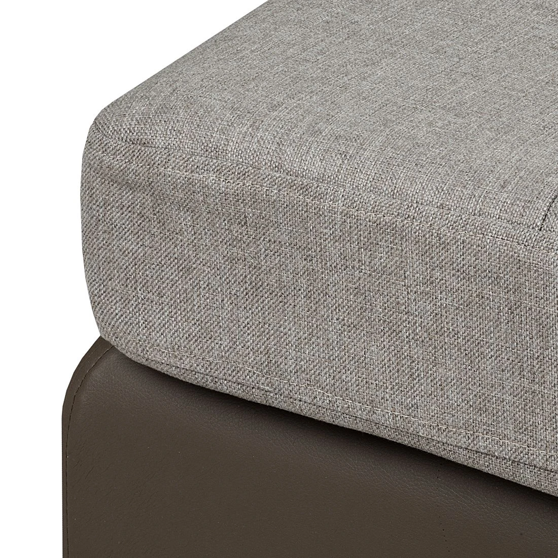 Roomscape Ecksofa Tosya - Kunstleder Taupe/Strukturstoff Grau - Ottomane davorstehend links 11 Roomscape Ecksofa Tosya - Kunstleder Taupe/Strukturstoff Grau - Ottomane davorstehend links – Bild 11