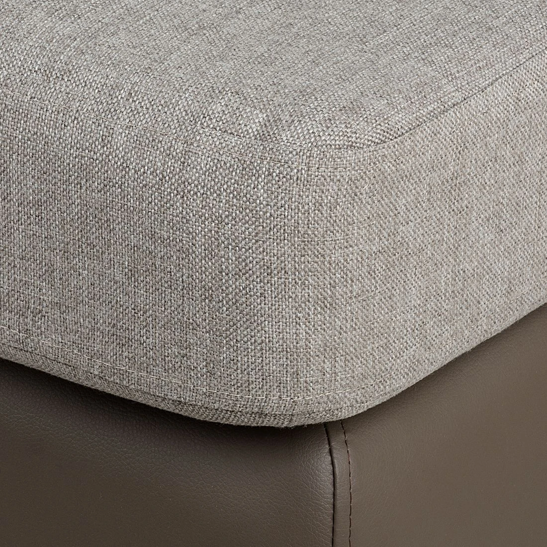 Roomscape Ecksofa Tosya - Kunstleder Taupe/Strukturstoff Grau - Ottomane davorstehend links 10 Roomscape Ecksofa Tosya - Kunstleder Taupe/Strukturstoff Grau - Ottomane davorstehend links – Bild 10