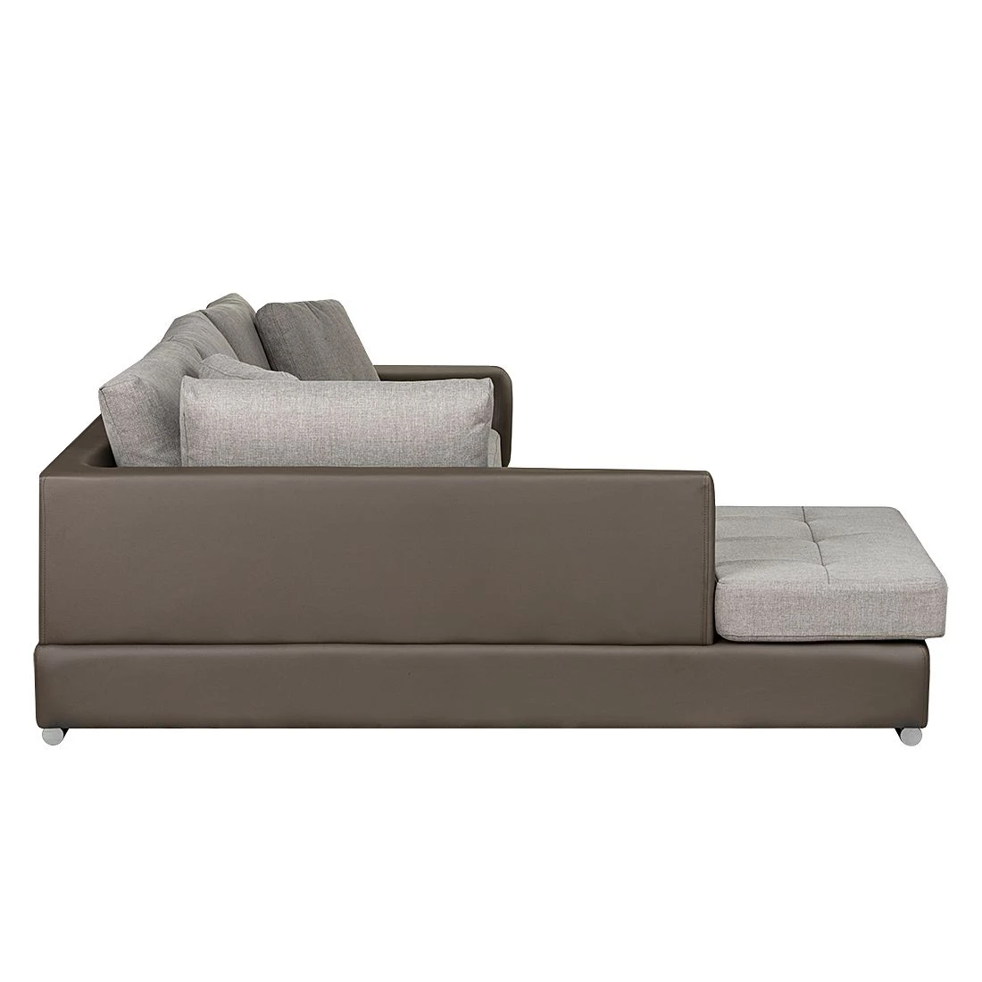Roomscape Ecksofa Tosya - Kunstleder Taupe/Strukturstoff Grau - Ottomane davorstehend links 6 Roomscape Ecksofa Tosya - Kunstleder Taupe/Strukturstoff Grau - Ottomane davorstehend links – Bild 6