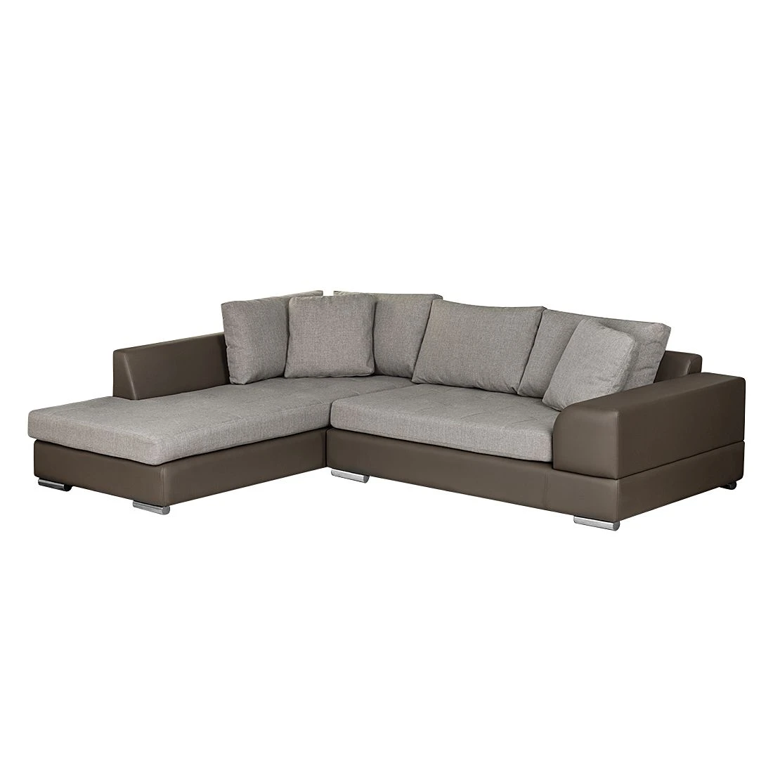 Roomscape Ecksofa Tosya - Kunstleder Taupe/Strukturstoff Grau - Ottomane davorstehend links 1 Roomscape Ecksofa Tosya - Kunstleder Taupe/Strukturstoff Grau - Ottomane davorstehend links