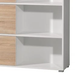 Schiebetürenregal Mingle I - Weiß / Eiche Sonoma Dekor -Wohnzimmermöbel boutique en ligne schiebetuerenregal mingle i weiss eiche sonoma dekor 5029160