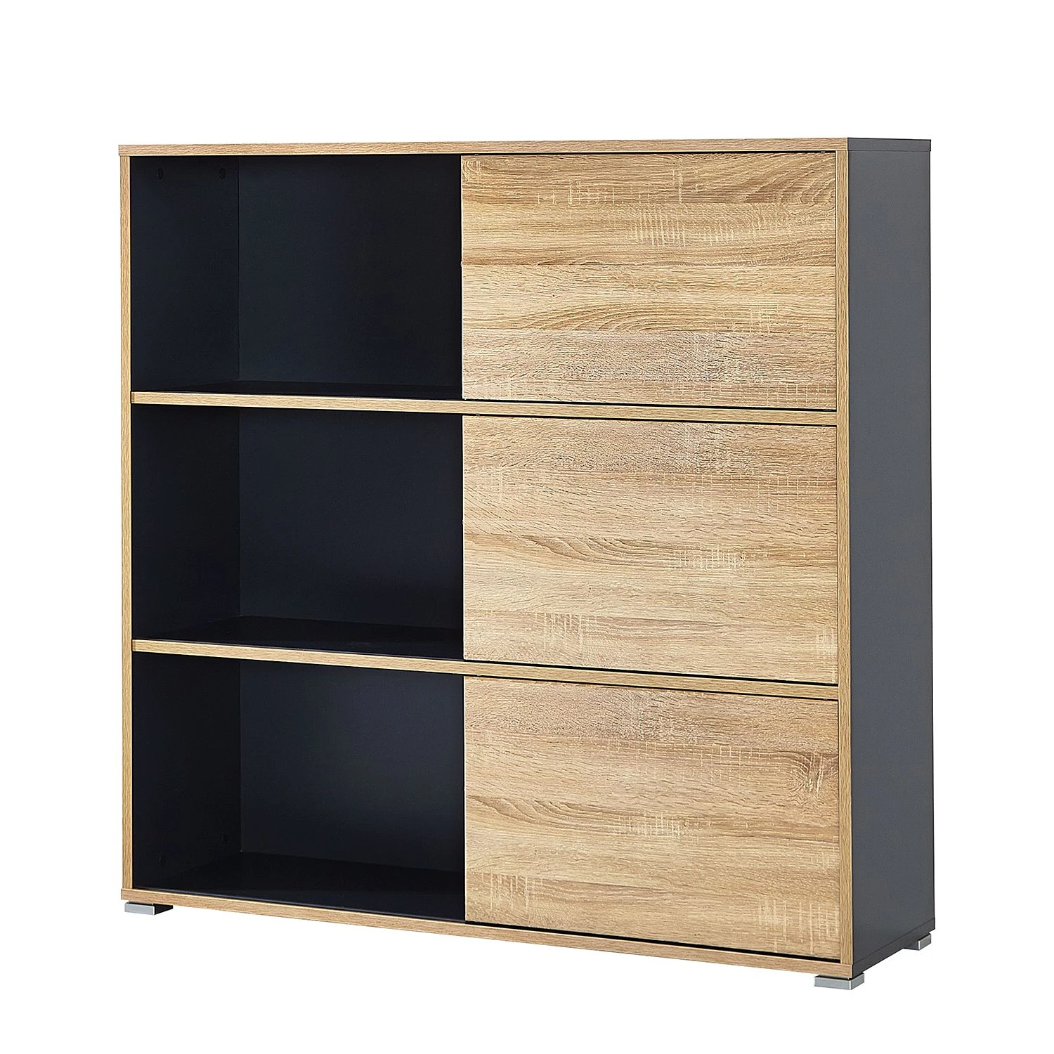 Germania Schiebetürenregal Mingle II - Anthrazit/Eiche Sonoma Dekor 5 Germania Schiebetürenregal Mingle II - Anthrazit/Eiche Sonoma Dekor – Bild 5