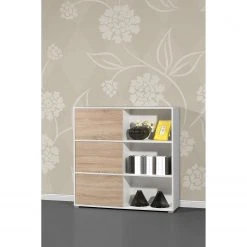 Germania Schiebetürenregal Mingle II - Weiß/Eiche Sonoma Dekor 31 Germania Schiebetürenregal Mingle II - Weiß/Eiche Sonoma Dekor -Wohnzimmermöbel boutique en ligne schiebetuerenregal mingle ii weiss eiche sonoma dekor 5029192