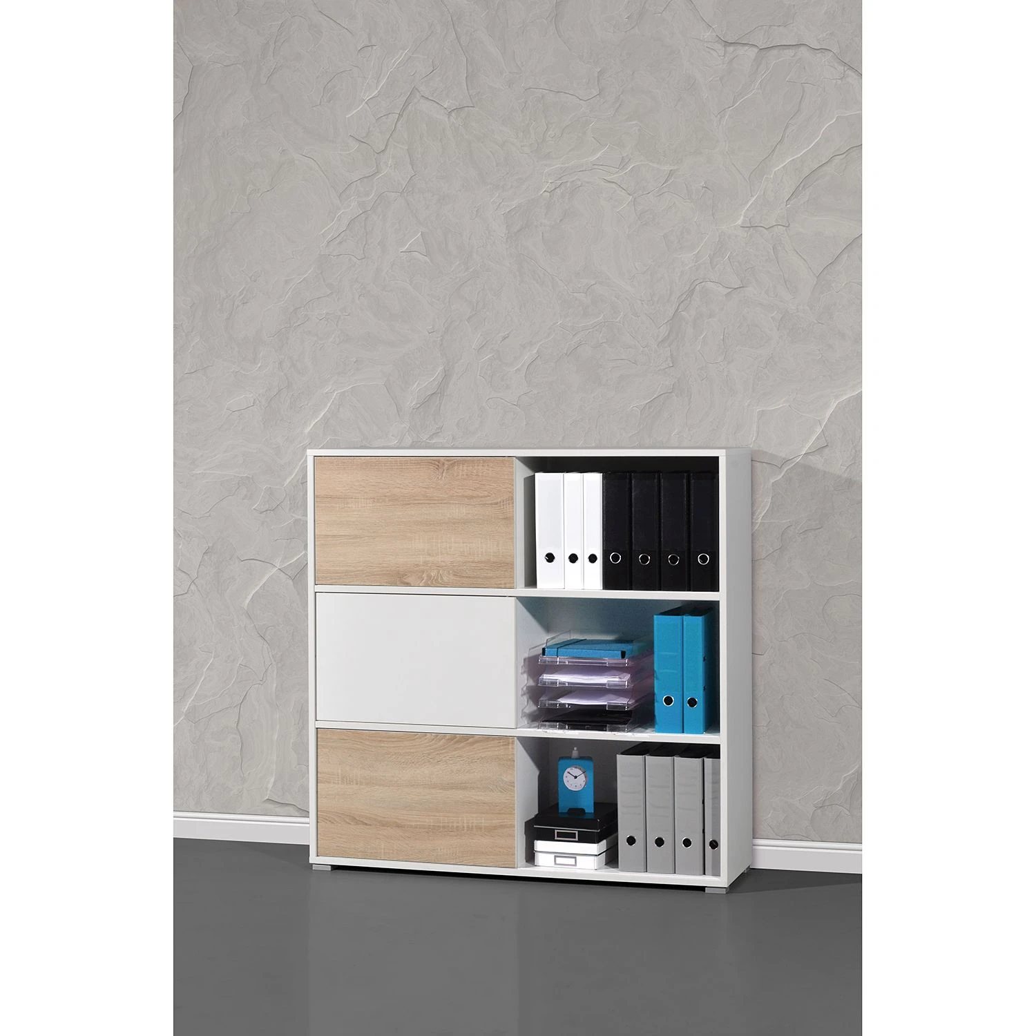 Germania Schiebetürenregal Mingle II - Weiß/Eiche Sonoma Dekor 17 Germania Schiebetürenregal Mingle II - Weiß/Eiche Sonoma Dekor – Bild 17