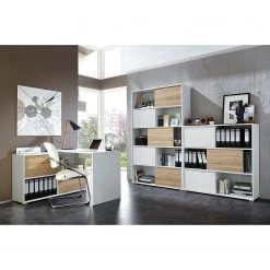 Germania Schiebetürenregal Mingle II - Weiß/Eiche Sonoma Dekor 25 Germania Schiebetürenregal Mingle II - Weiß/Eiche Sonoma Dekor -Wohnzimmermöbel boutique en ligne schiebetuerenregal mingle ii weiss eiche sonoma dekor 5035824