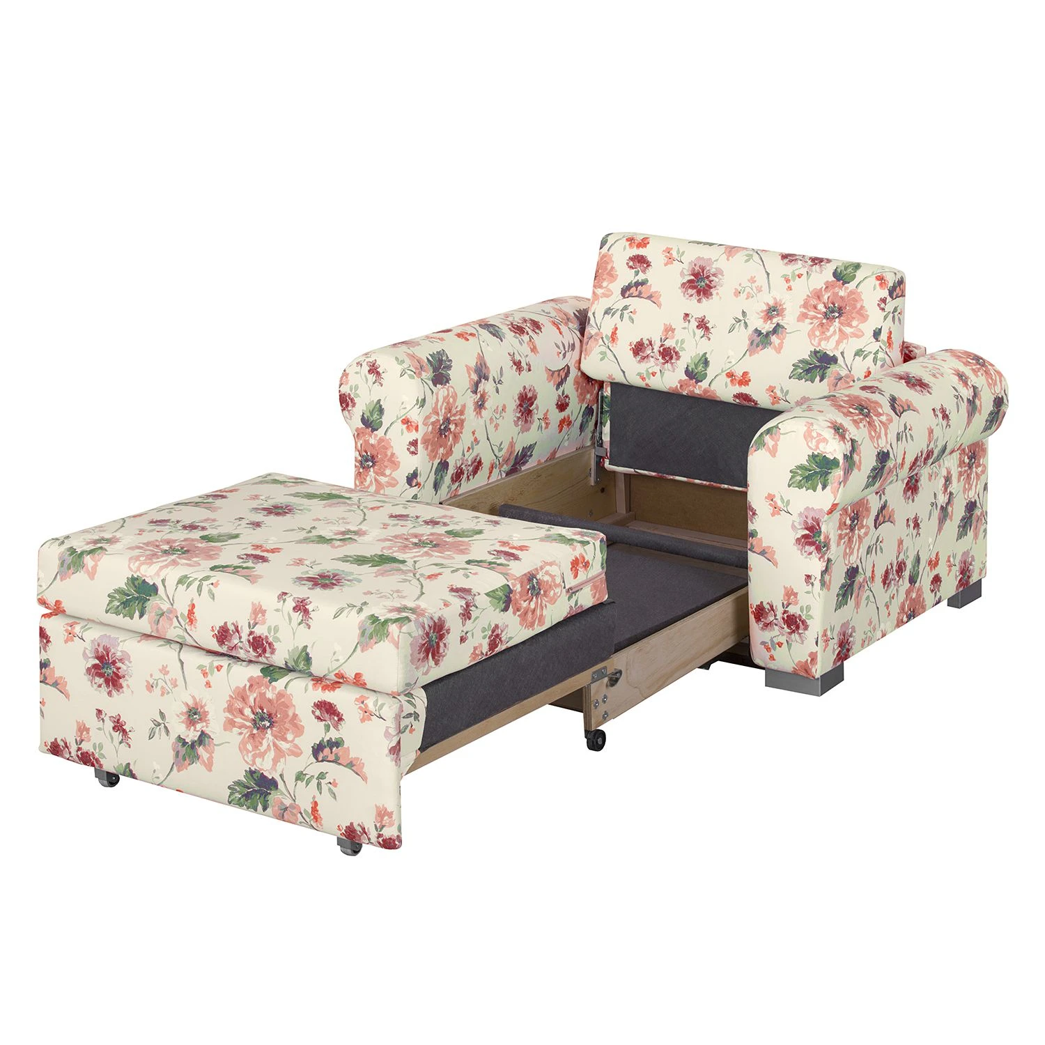 Mooved Schlafsessel Latina VIII - Flachgewebe geblümt - Beige / Rot 5 Mooved Schlafsessel Latina VIII - Flachgewebe geblümt - Beige / Rot – Bild 5