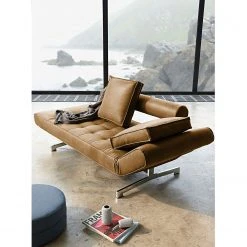 Innovation Möbel Schlafsofa Ghia - Antiklederlook - Braun -Wohnzimmermöbel boutique en ligne schlafsofa ghia kunstleder braun 4357088