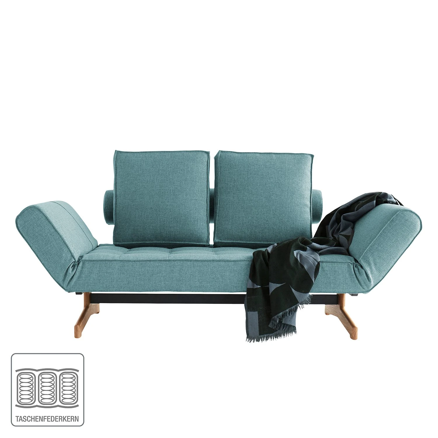 Innovation Möbel Schlafsofa Ghia - Stoff Mixed Dance: Light Blue 2 Innovation Möbel Schlafsofa Ghia - Stoff Mixed Dance: Light Blue – Bild 2