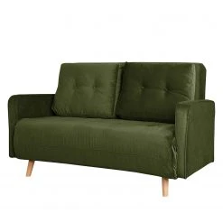Mørteens Schlafsofa Sander Samt - Dunkelgrün