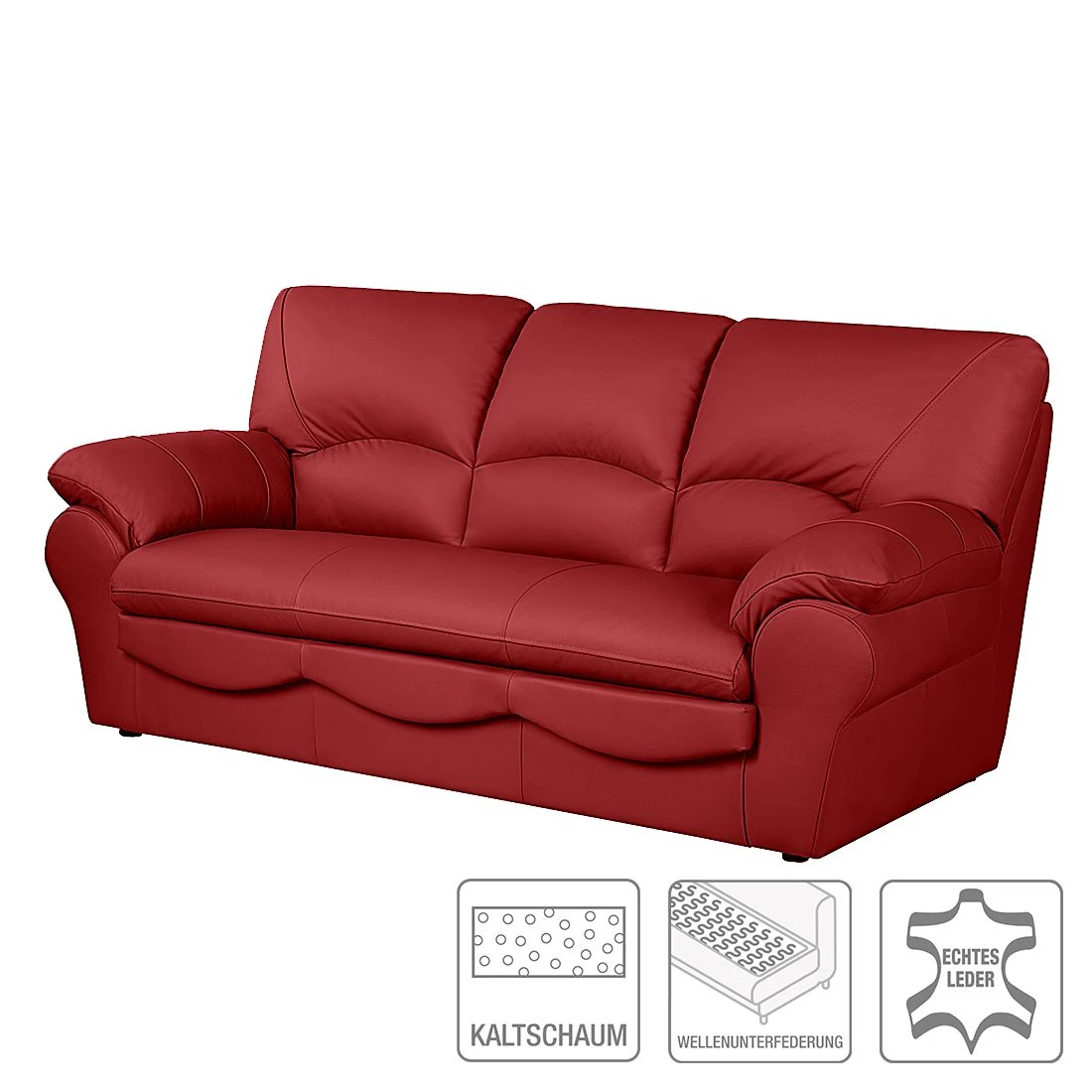 Modoform Schlafsofa Torsby - Echtleder Rot 2 Modoform Schlafsofa Torsby - Echtleder Rot – Bild 2