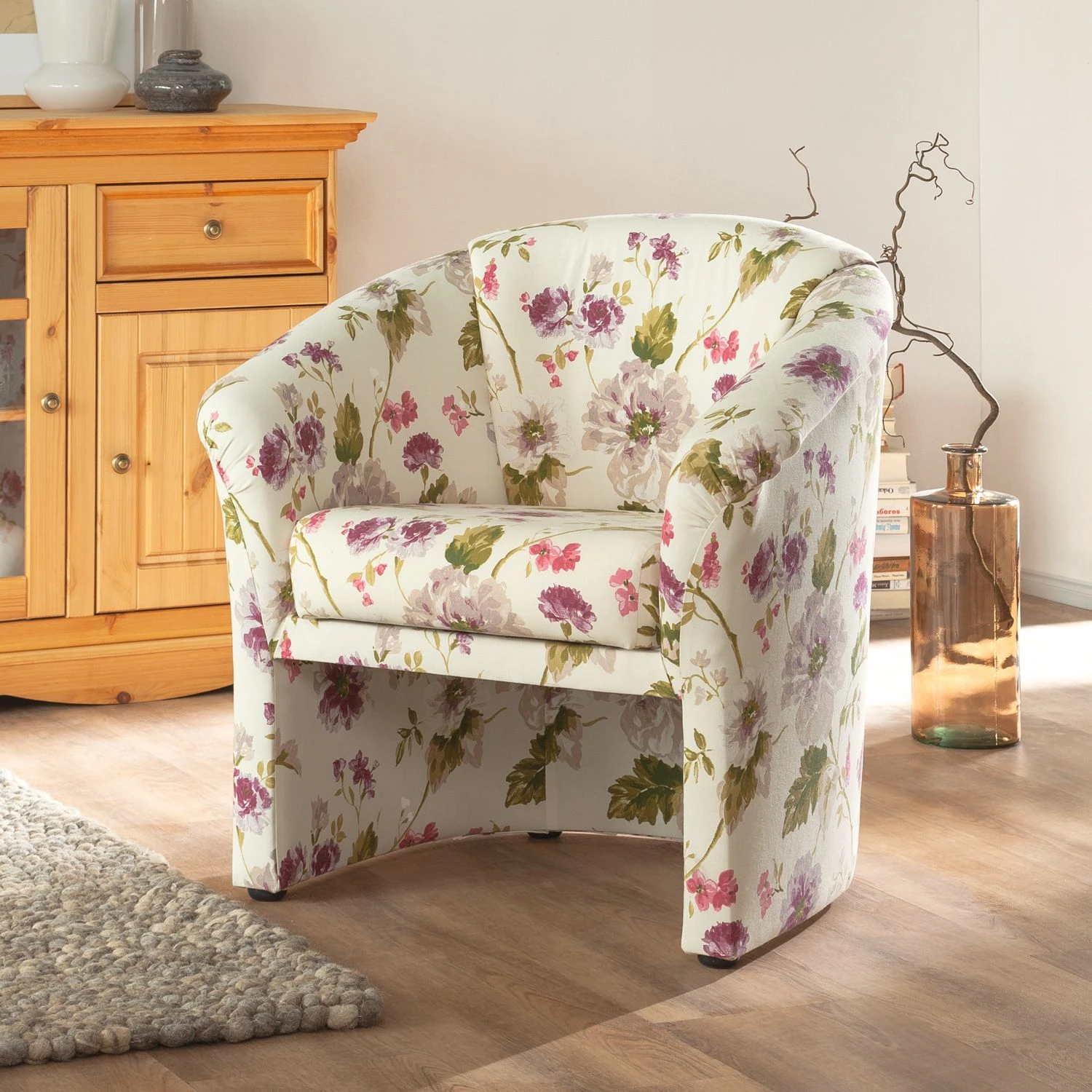 Ridgevalley Sessel Loberia - Flachgewebe - Beige geblümt 3 Ridgevalley Sessel Loberia - Flachgewebe - Beige geblümt – Bild 3