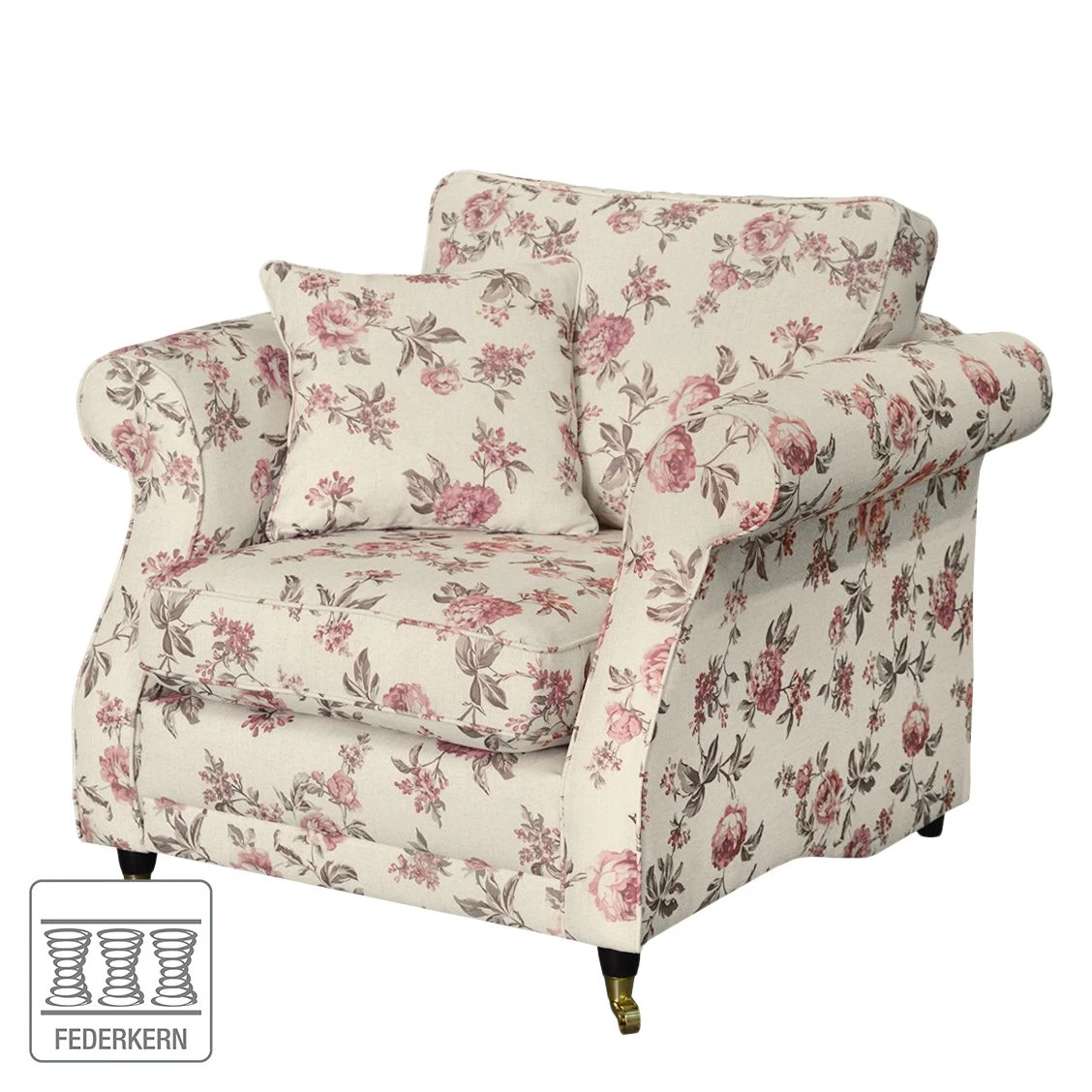 Maison Belfort Sessel Rosehearty - Webstoff - Creme / Rose 2 Maison Belfort Sessel Rosehearty - Webstoff - Creme / Rose – Bild 2
