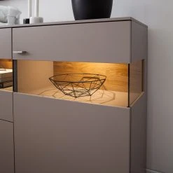 GWINNER Sideboard Anzio - Matt Fango / Balkeneiche - Mit Beleuchtung -Wohnzimmermöbel boutique en ligne sideboard anzio mit beleuchtung matt fango balkeneiche 4626256