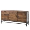 Ars manufacti Sideboard Grasby - Altholz Pinie / Metall - Pinie Dunkel / Schwarz