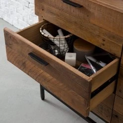 Ars manufacti Sideboard Grasby - Altholz Pinie / Metall - Pinie Dunkel / Schwarz -Wohnzimmermöbel boutique en ligne sideboard grasby altholz pinie metall pinie dunkel schwarz 4920616