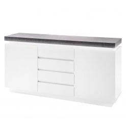 Fredriks Sideboard Namona I - Inkl. Beleuchtung - Weiß / Beton Dekor