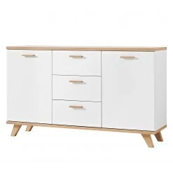 Germania Sideboard Neston I - Matt Weiß / Eiche Sanremo Dekor