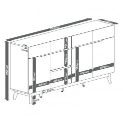 Mørteens Sideboard Tenabo - Matt Weiß / Asteiche -Wohnzimmermöbel boutique en ligne sideboard tenabo ii matt weiss asteiche 5237872