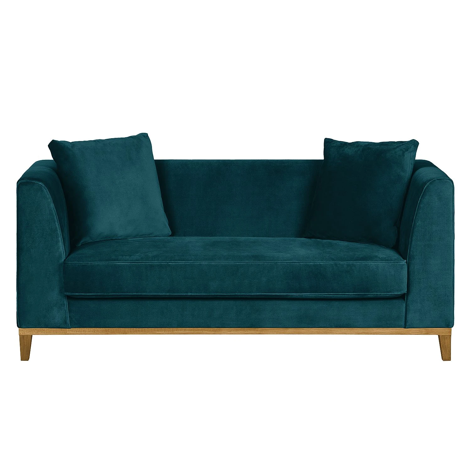 Jack & Alice Sofa Blomma (2-Sitzer) Samt - Petrol - Eiche 2 Jack & Alice Sofa Blomma (2-Sitzer) Samt - Petrol - Eiche – Bild 2