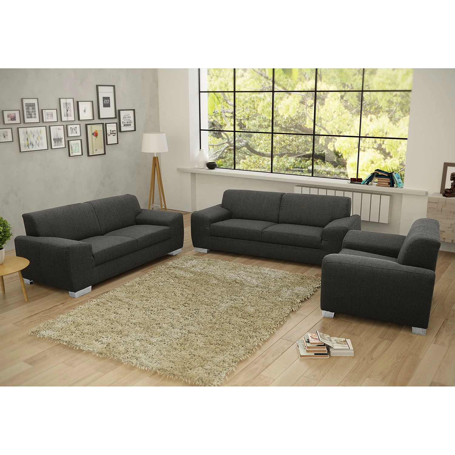 Fredriks Sofa Bollon (3-Sitzer) - Webstoff - Dunkelgrau 3 Fredriks Sofa Bollon (3-Sitzer) - Webstoff - Dunkelgrau – Bild 3