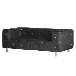 Home Design Sofa Carlotta (2-Sitzer) - Microfaser Schwarz