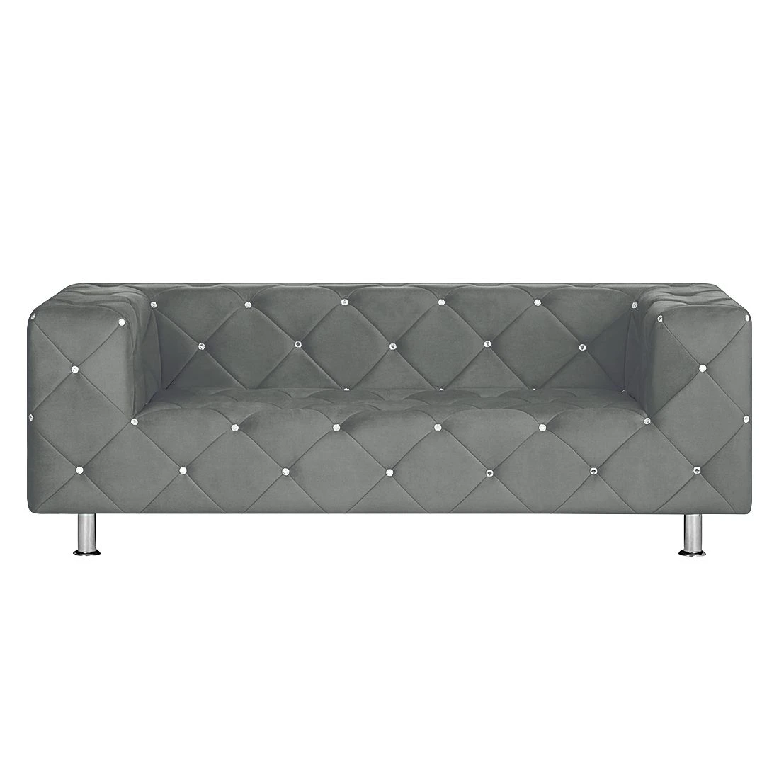 Home Design Sofa Carlotta (2-Sitzer) - Microfaser Stahlgrau 2 Home Design Sofa Carlotta (2-Sitzer) - Microfaser Stahlgrau – Bild 2