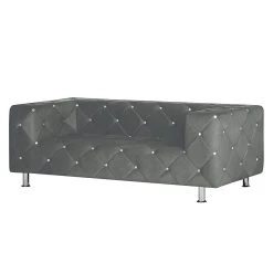 Home Design Sofa Carlotta (2-Sitzer) - Microfaser Stahlgrau