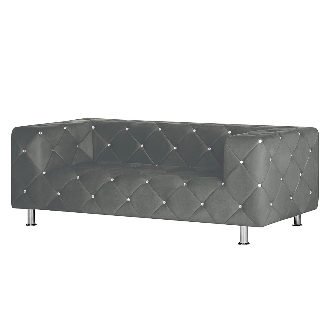 Home Design Sofa Carlotta (2-Sitzer) - Microfaser Stahlgrau 1 Home Design Sofa Carlotta (2-Sitzer) - Microfaser Stahlgrau