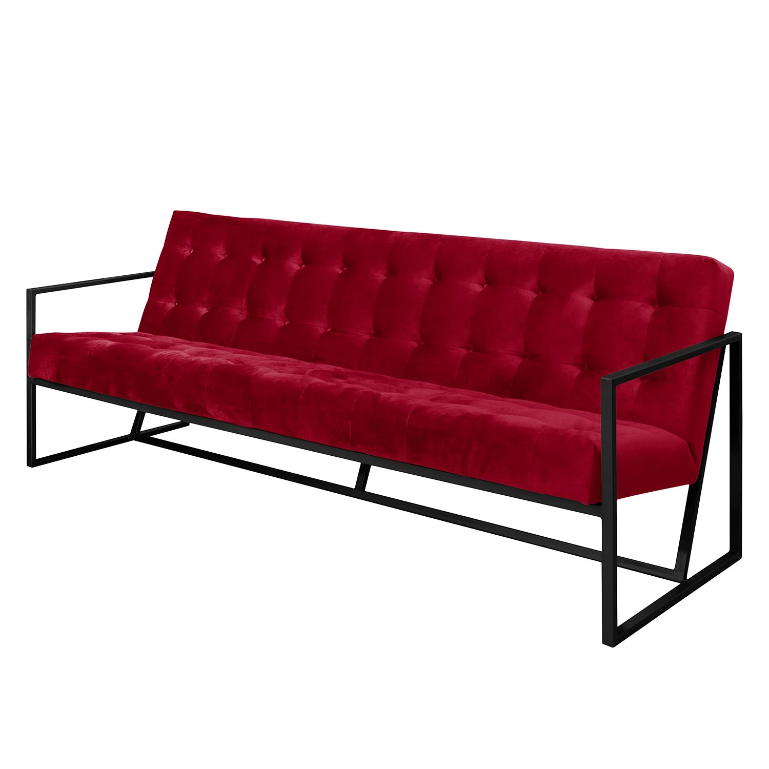Jack & Alice Sofa Charm I Microfaser (3-Sitzer) - Kirschrot 1 Jack & Alice Sofa Charm I Microfaser (3-Sitzer) - Kirschrot
