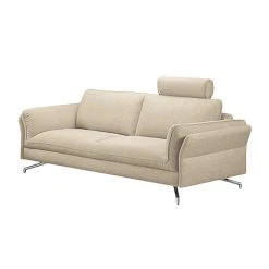 Loftscape Sofa Enrico (2,5-Sitzer) - Webstoff Beige - Mit 1 Kopfstütze