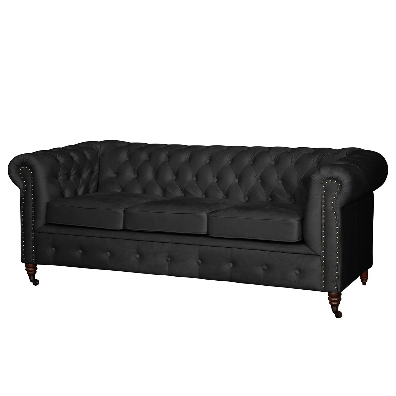 Jack & Alice Sofa Esplanada (3-Sitzer) Samt - Schwarz 1 Jack & Alice Sofa Esplanada (3-Sitzer) Samt - Schwarz