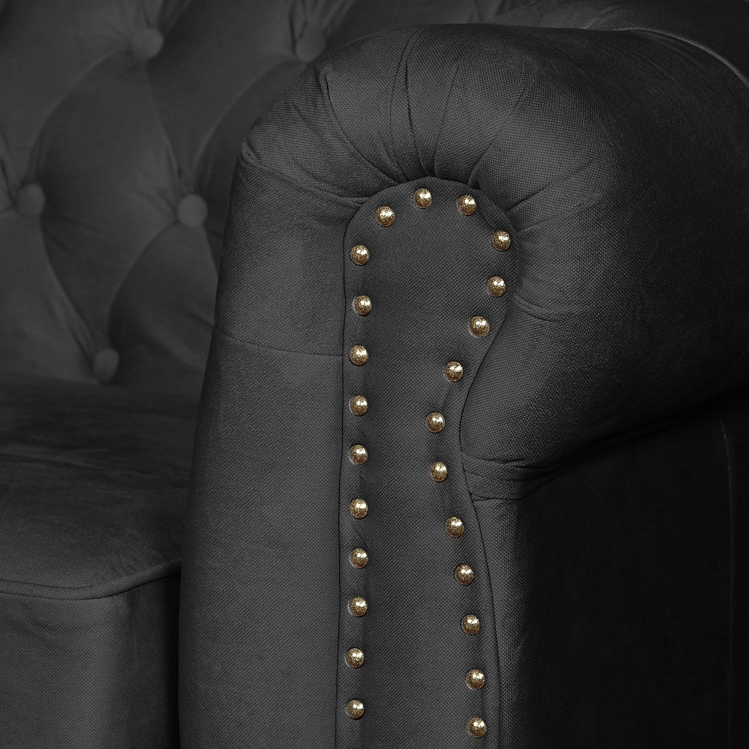 Jack & Alice Sofa Esplanada (3-Sitzer) Samt - Schwarz 6 Jack & Alice Sofa Esplanada (3-Sitzer) Samt - Schwarz – Bild 6