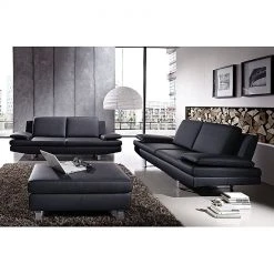 Fredriks Sofa Yovanna (2-Sitzer) - Kunstleder Schwarz -Wohnzimmermöbel boutique en ligne sofa johanna 2 sitzer kunstleder schwarz 243339