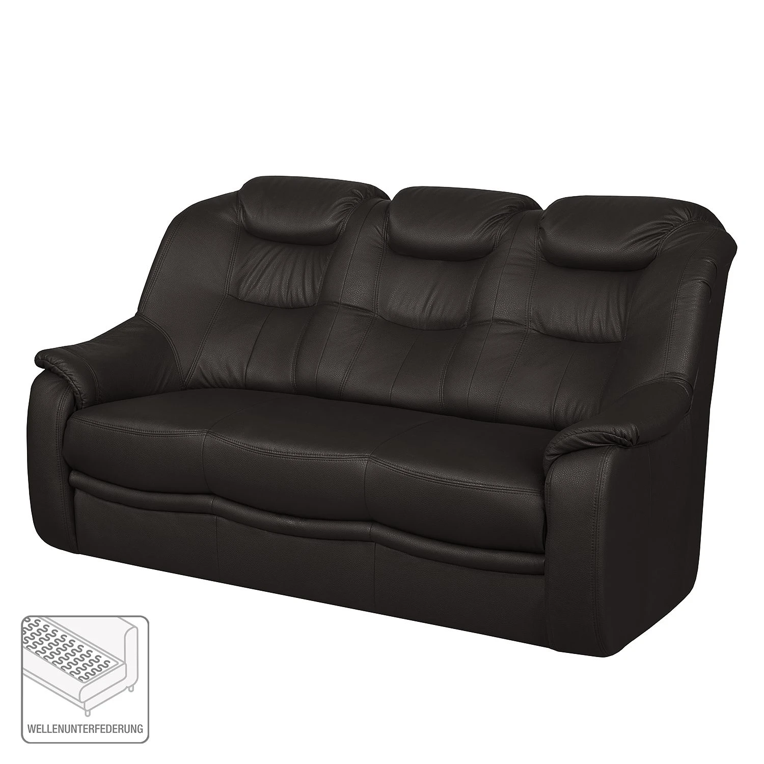 Modoform Sofa Lakin (3-Sitzer) - Kunstleder - Dunkelbraun 2 Modoform Sofa Lakin (3-Sitzer) - Kunstleder - Dunkelbraun – Bild 2