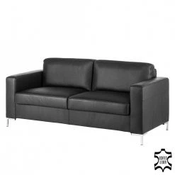 Fredriks Sofa Lampone (3-Sitzer) - Echtleder - Schwarz